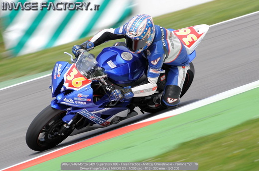 2009-05-09 Monza 3424 Superstock 600 - Free Practice - Andrzej Chmielewski - Yamaha YZF R6